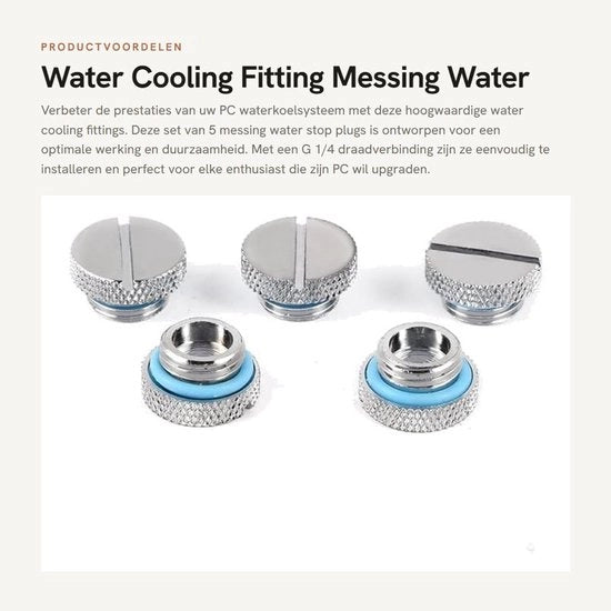 Fitting di raffreddamento acqua 5pz - Fitting di raffreddamento acqua - Valvola di raffreddamento - Valvola di raffreddamento con vite G 1/4 - Valvola di raffreddamento con vite di fissaggio - Duraturo - Compatta - Finitura lucida