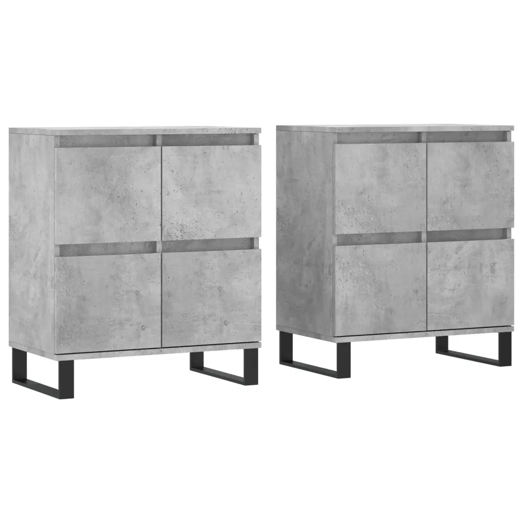 Credenze 2 pz | Madia | Buffet da pranzo | Armadio da pranzo Grigio Cemento in Legno Multistrato