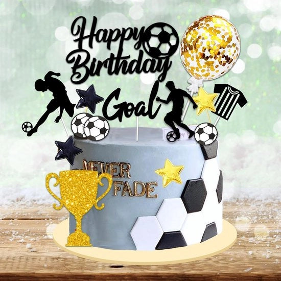 Decorazioni per torta in forma di pallone da calcio - 28 pezzi - Decorazioni per torta - Decorazioni per festa di calcio - Festa di compleanno - Decorazioni per torta di calcio - Regali per festa di calcio
