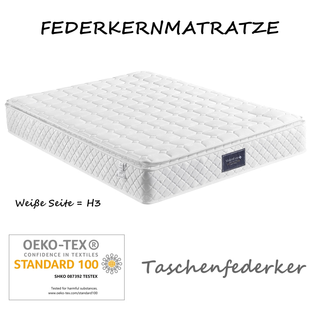 Letto imbottito 140x200 cm grigio con 4 cassetti e USB-C