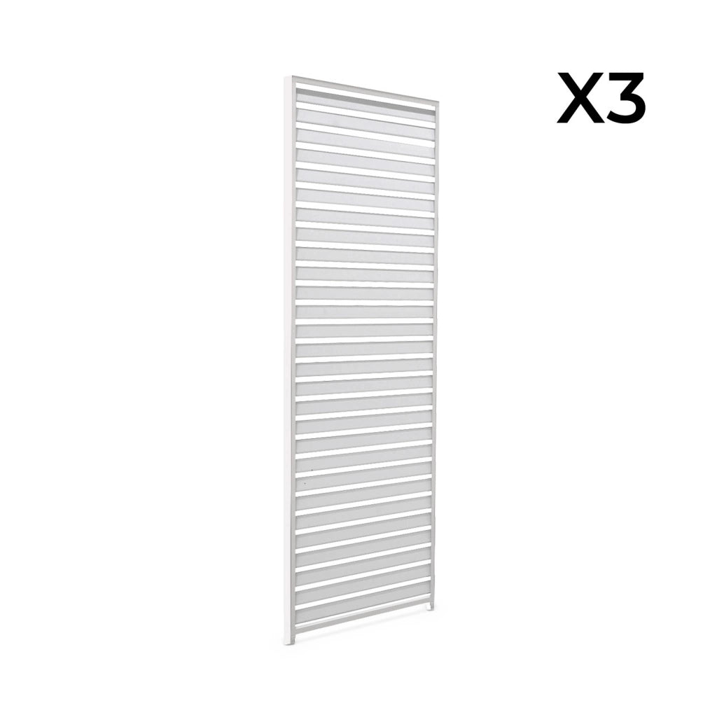 Set di 3 persiane 1.3m per pergola bioclimatica in alluminio, bianco,