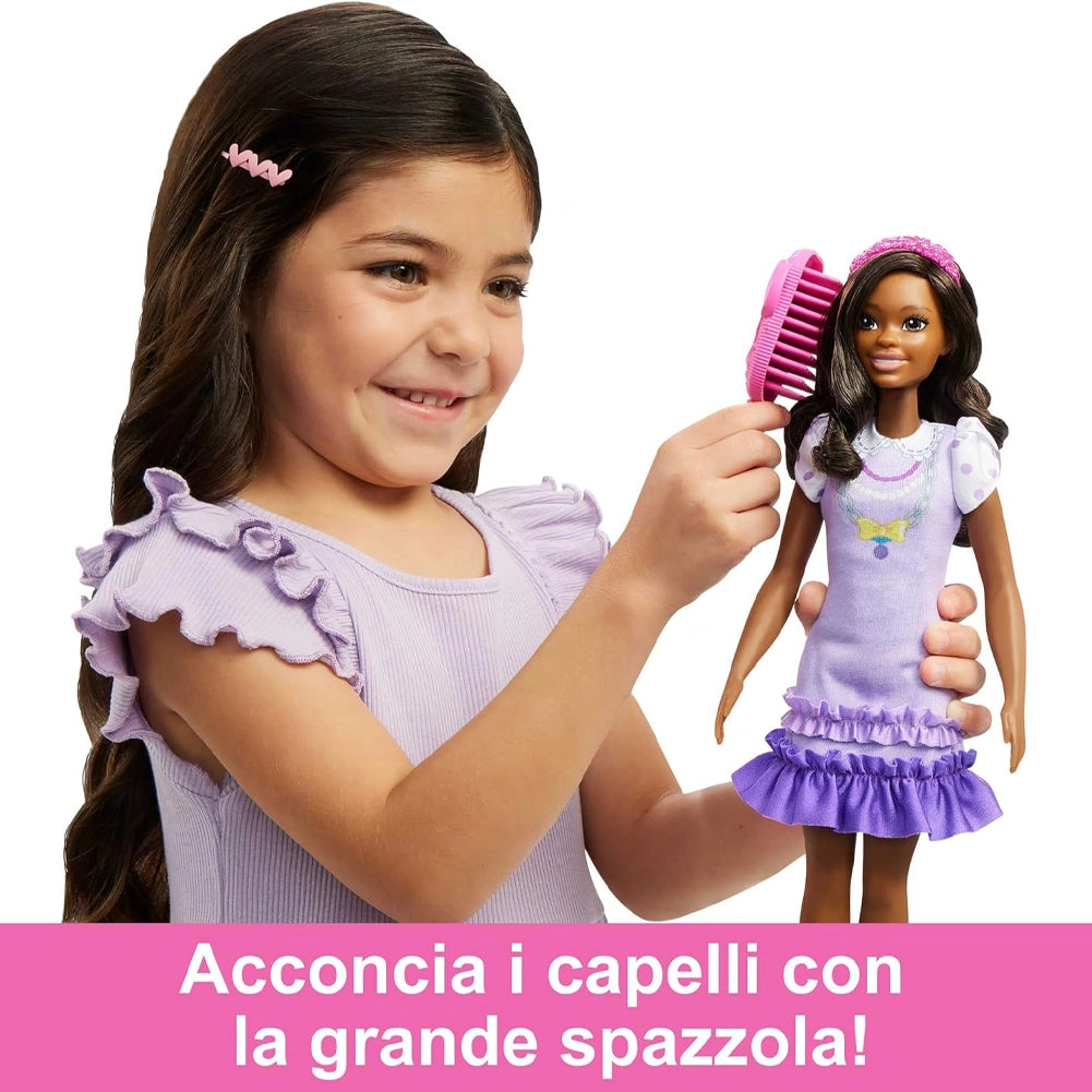 La Mia Prima Barbie Giocattolo Bambola Bambini Snodabile Abito Lilla e Peluche