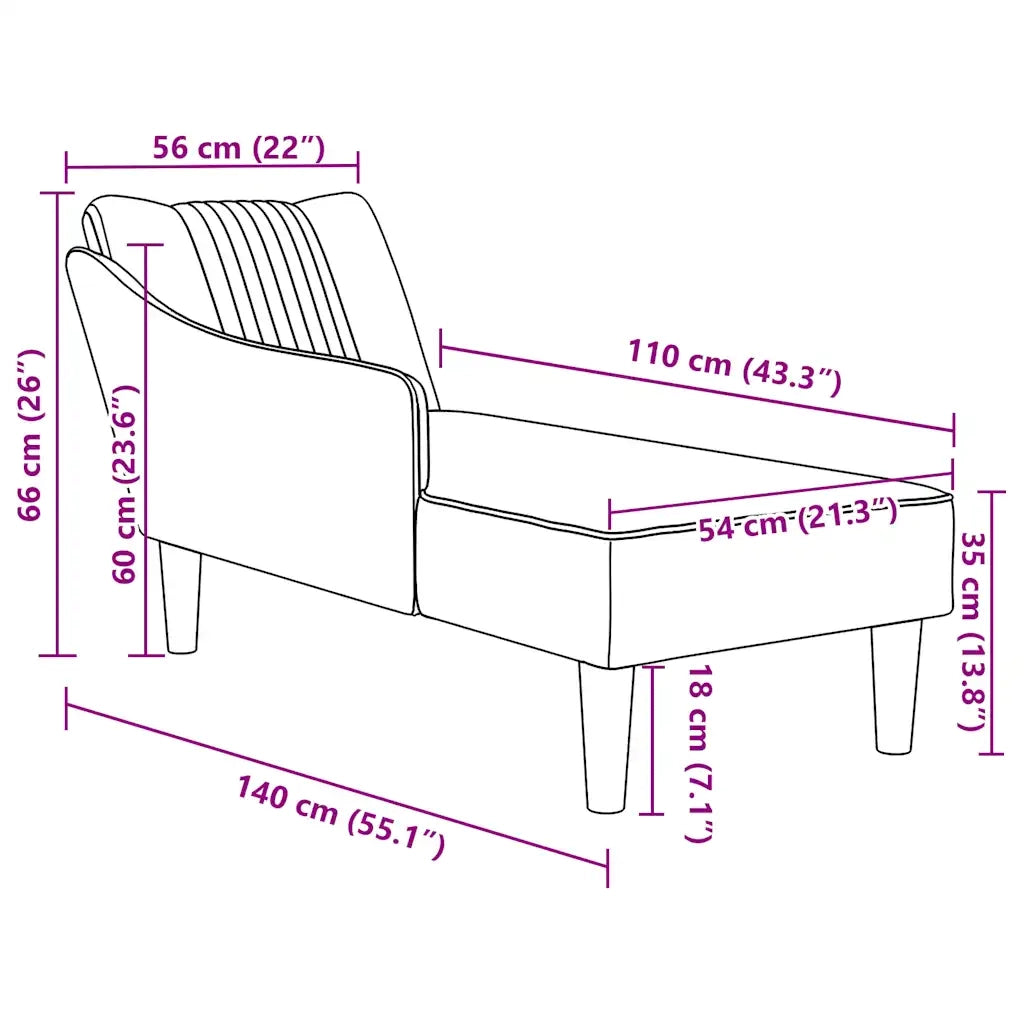 Sdraio con Bracciolo Destro in Tessuto Grigio Nuvola CFW4403296