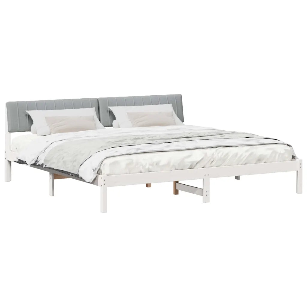 Struttura del Letto Bianco e grigio chiaro 200 x 200 cm 3394352