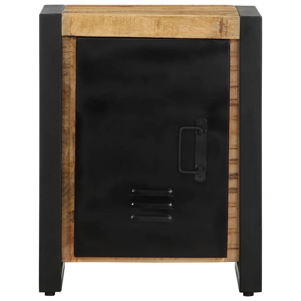 Comodini 2 pz in Legno Massello di Mango Grezzo