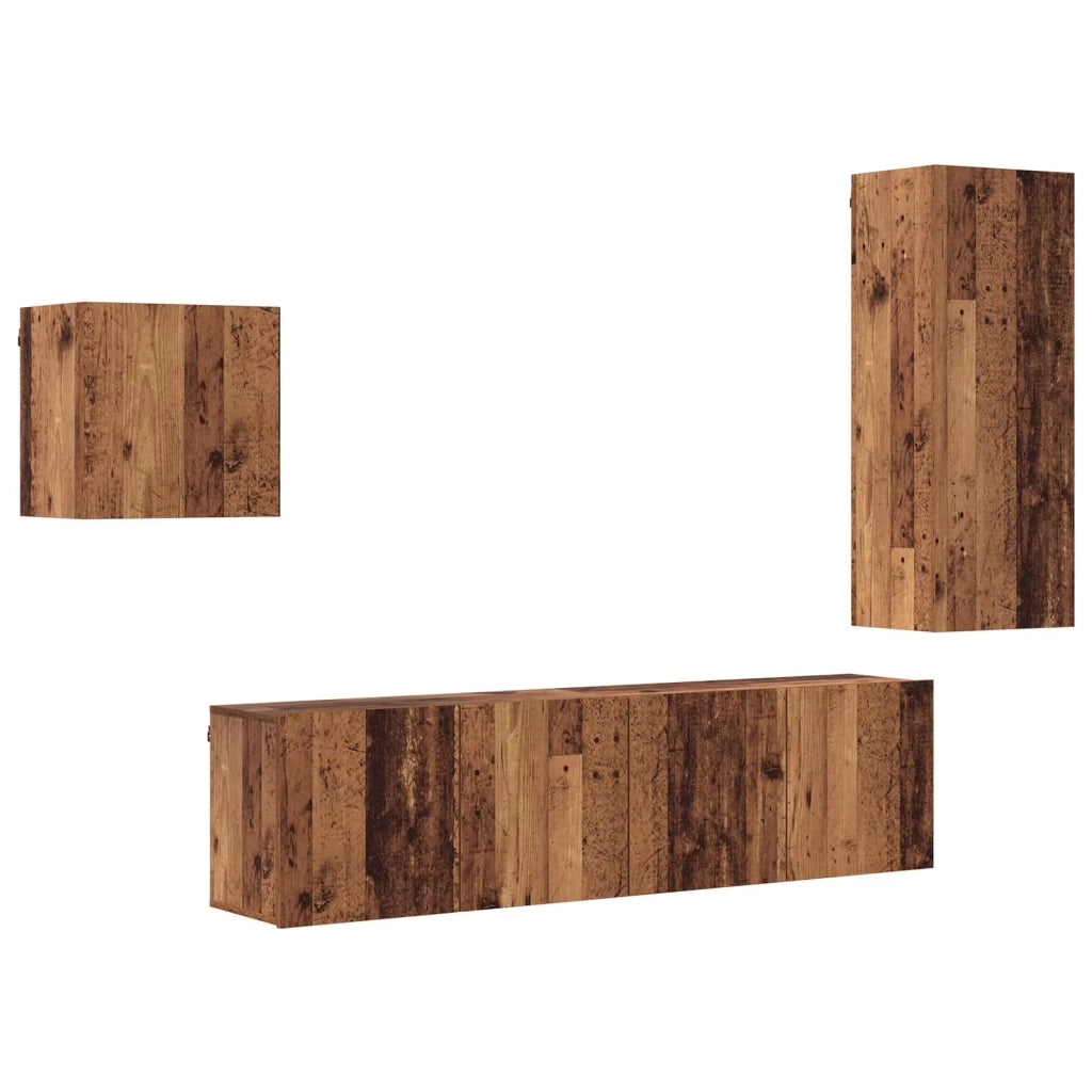 Mobile TV 4 pcs Legno vecchio Legno multistrato