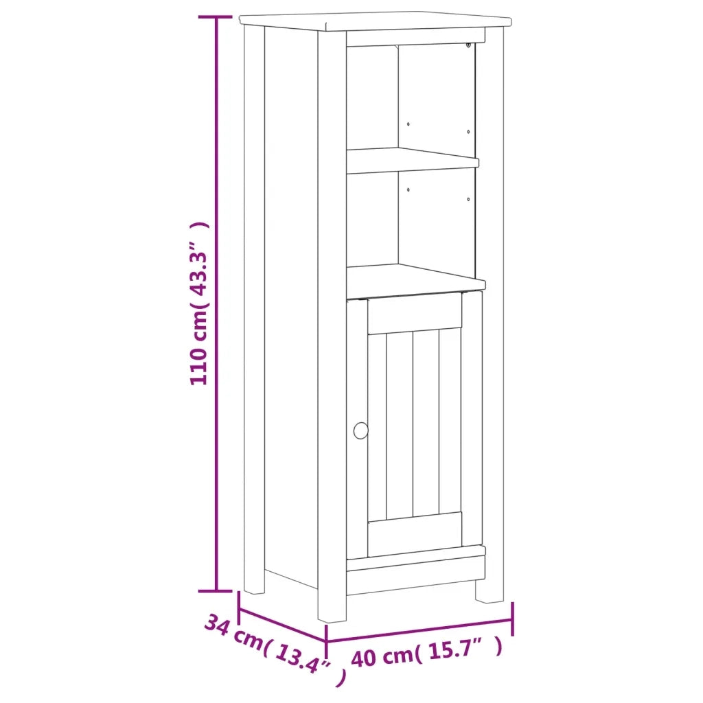 vidaXL Set Mobili da Bagno 3 pz BERG Nero in Legno Massello di Pino