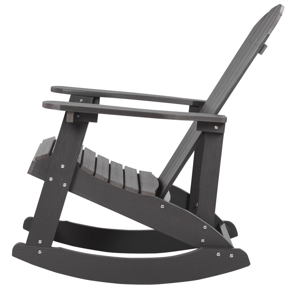 Sedia a dondolo tradizionale da giardino grigio scuro stile classico tradizionale