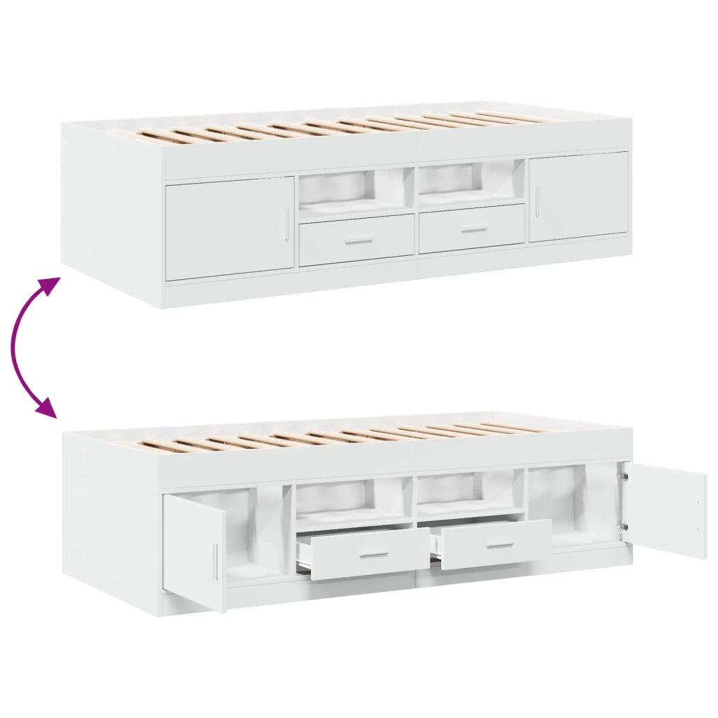 Telaio del letto con storage con cassetto Bianco 80 x 200 cm 3429493