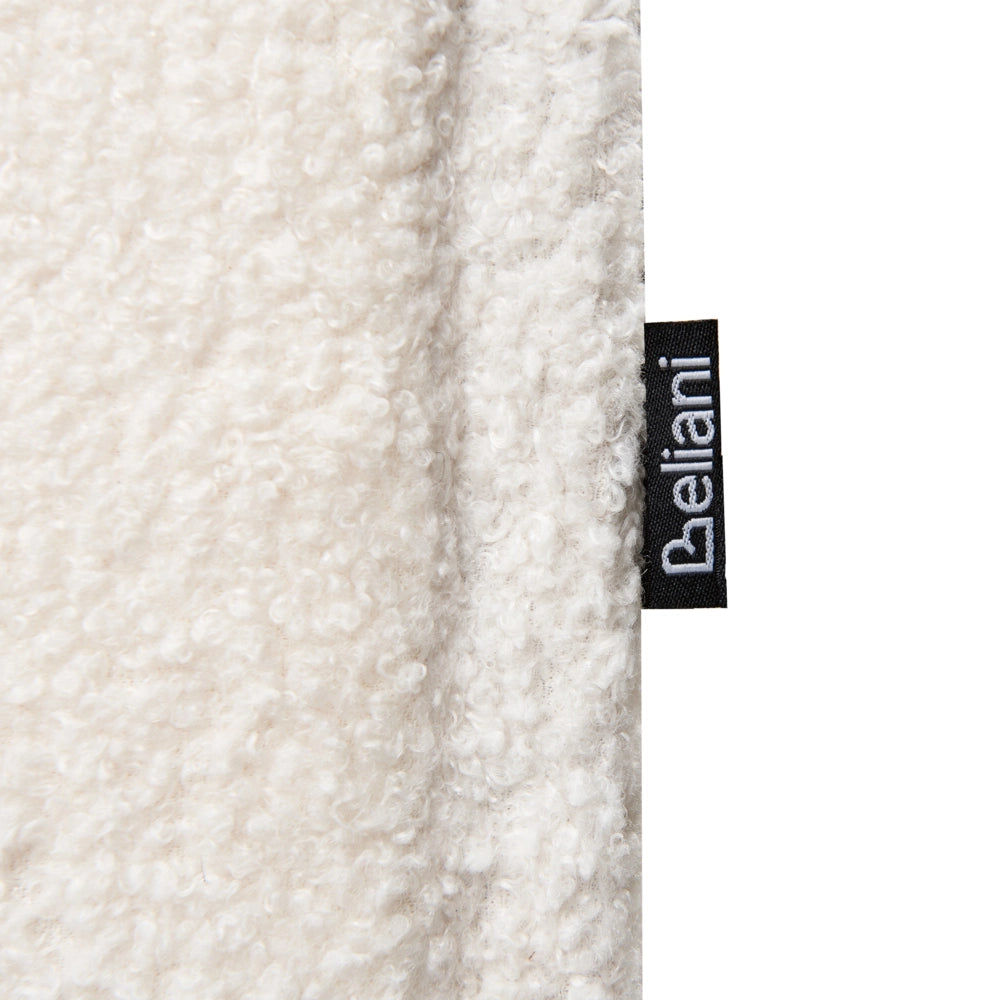 Letto estraibile in bouclé beige chiaro con cornice imbottita moderna glamour per una cameretta per bambini ospiti