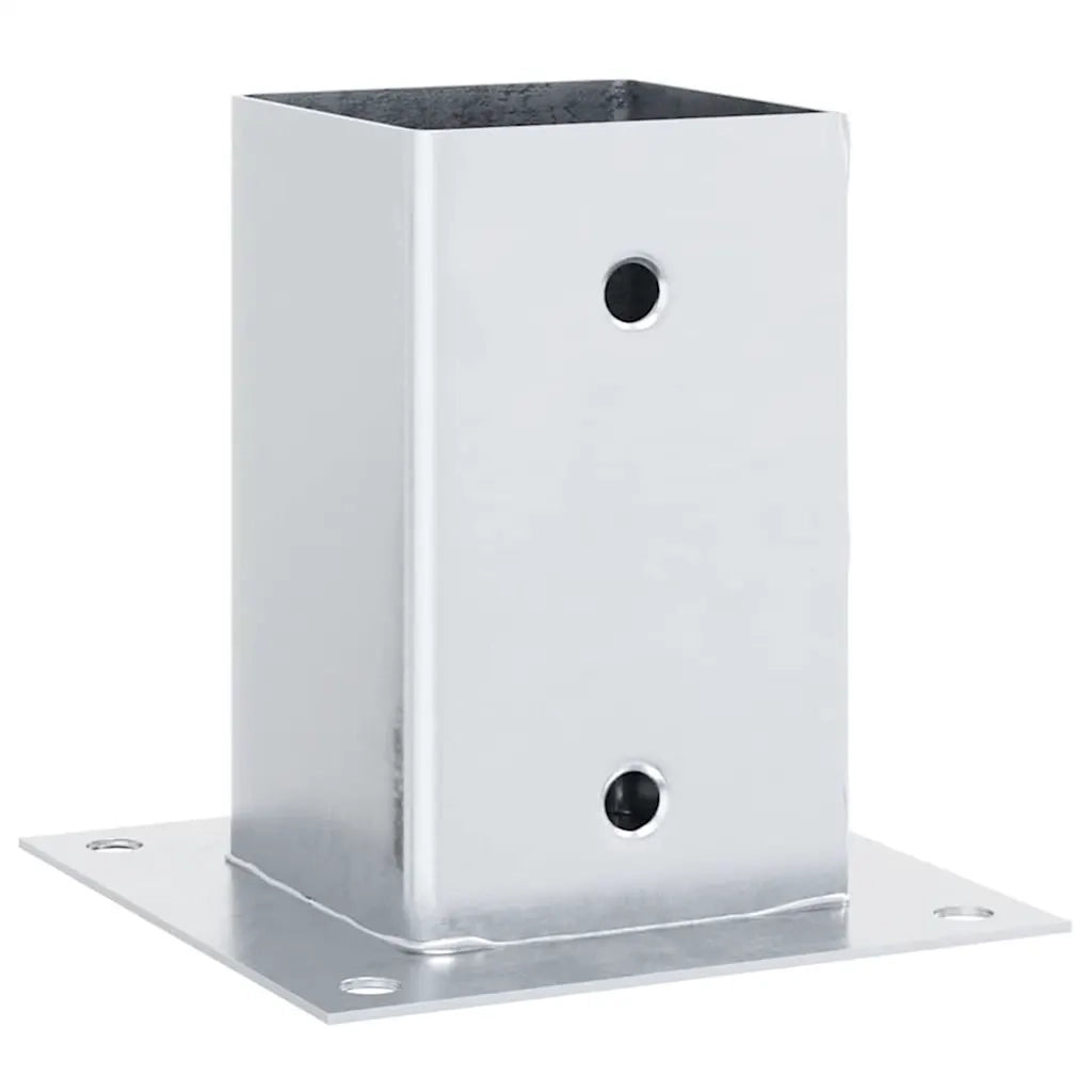 vidaXL Basi per Pali Quadrate 4 pz Argento 91x91 mm in Acciaio Zincato