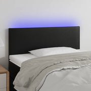 Testiera Nera a LED 100x5x78/88 cm in Similpelle cod mxl 40497
