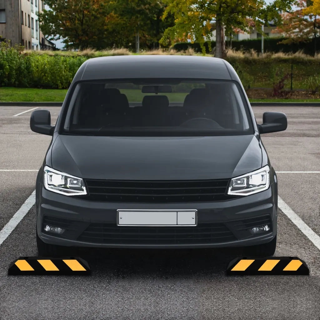 Delimitatori di Parcheggio Riflettenti 2 pz 56x15x10cm in Gomma 150982