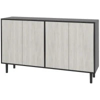Credenza Moderna con 2 Armadietti e 4 Ante con Apertura a Pressione, 121x37x75cm, Nero