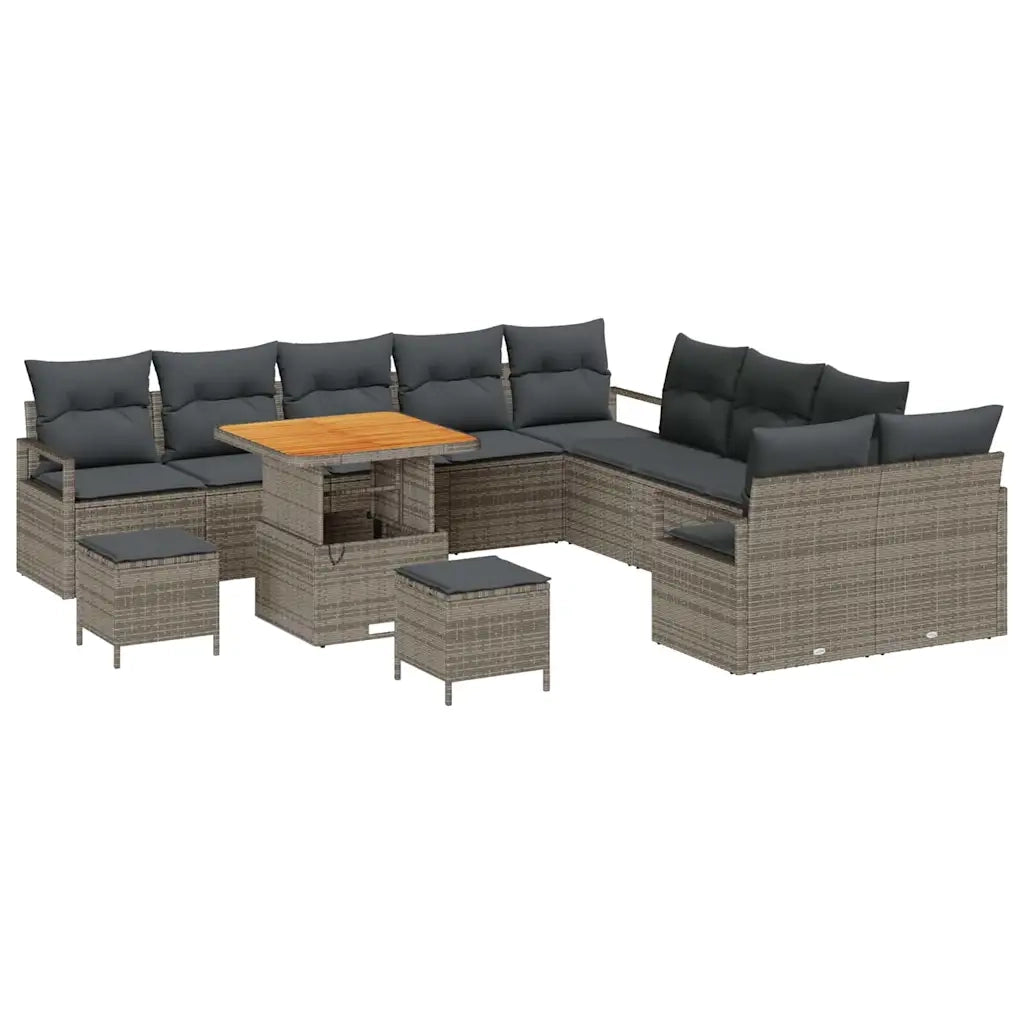 Set Divano da Giardino con cuscino 13 pcs Grigio 3364533