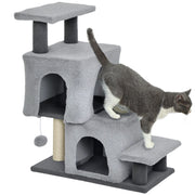 Scaletta per Gatti con Casette e Tiragraffi ¨C Zephmum ¨C Grigio