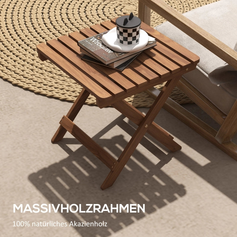 Set 2 Tavoli Pieghevoli da Giardino ¨C MINIMAL ¨C Legno di Acacia, 45x45x45 cm