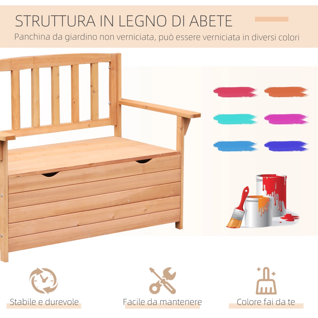 Panchina da Giardino 2 Posti con Vano Contenitore ¨C Zephmum ¨C Legno
