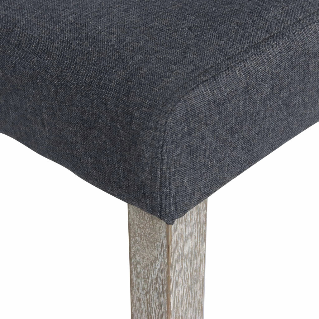 Set 4 sedie in tessuto con gambe in legno, grigio scuro