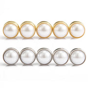 Pine per Hijab Magnetici - Perle Doppie - Pesanti per Velatura - 10 Pezzi - Oro/Argento - 1,6 cm di Diametro - Pesanti per Velatura