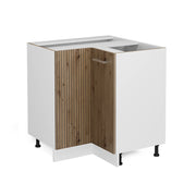 Mobile ad angolo cucina R-Line Rovere artigianale/Bianco 75.6 cm senza piano di lavoro Vicco
