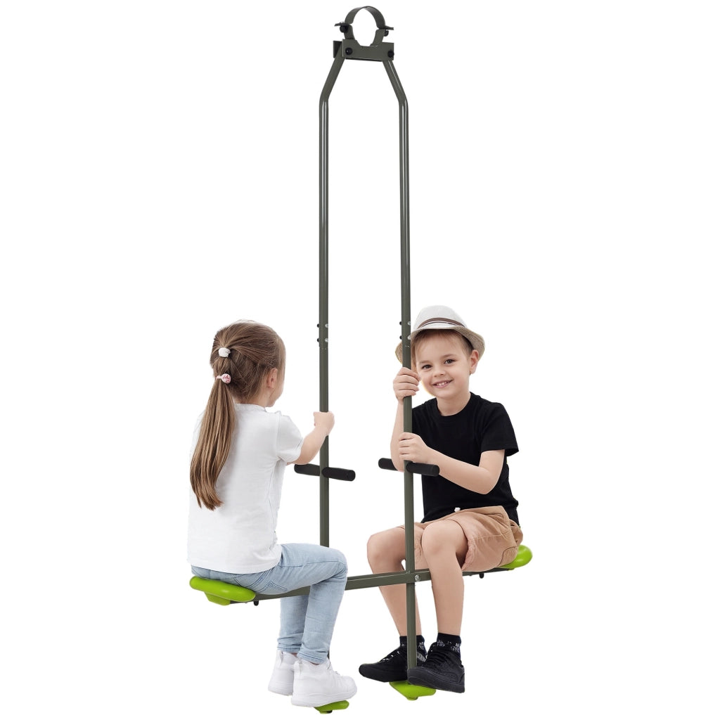 Altalena per Bambini ¨C zephmum ¨C Verde Acciaio e Plastica 97.5x23x170cm