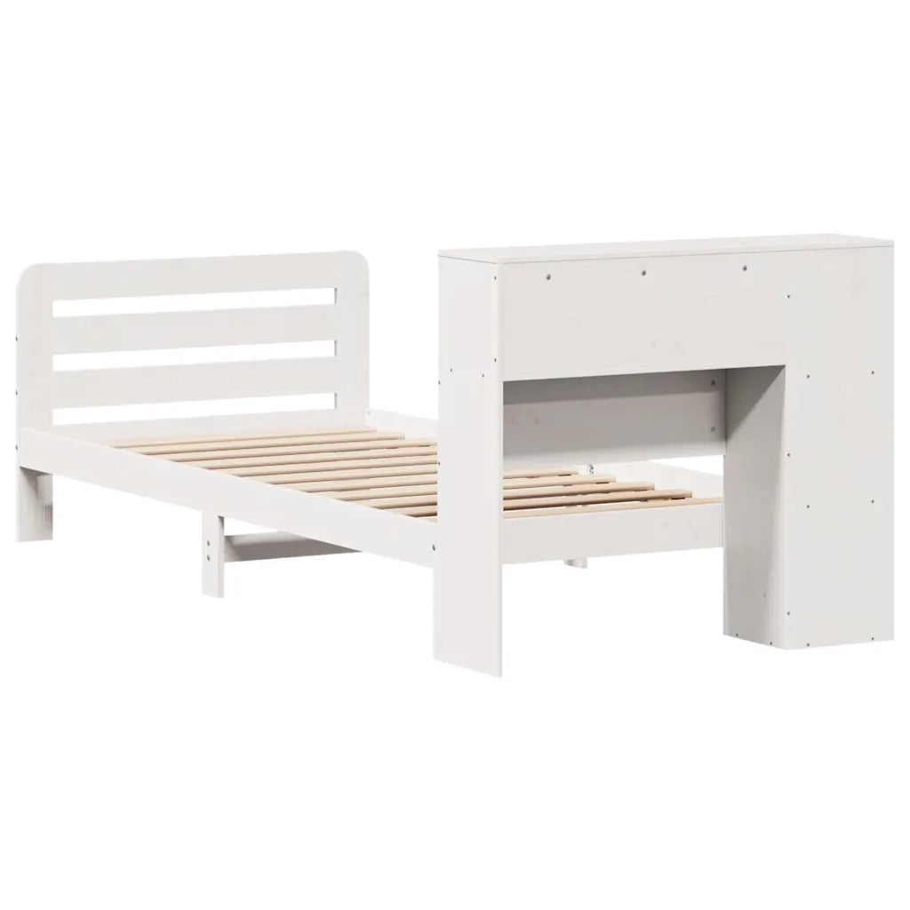 Letto senza Materasso Bianco 75x190 in Legno Massello di Pino 3309909
