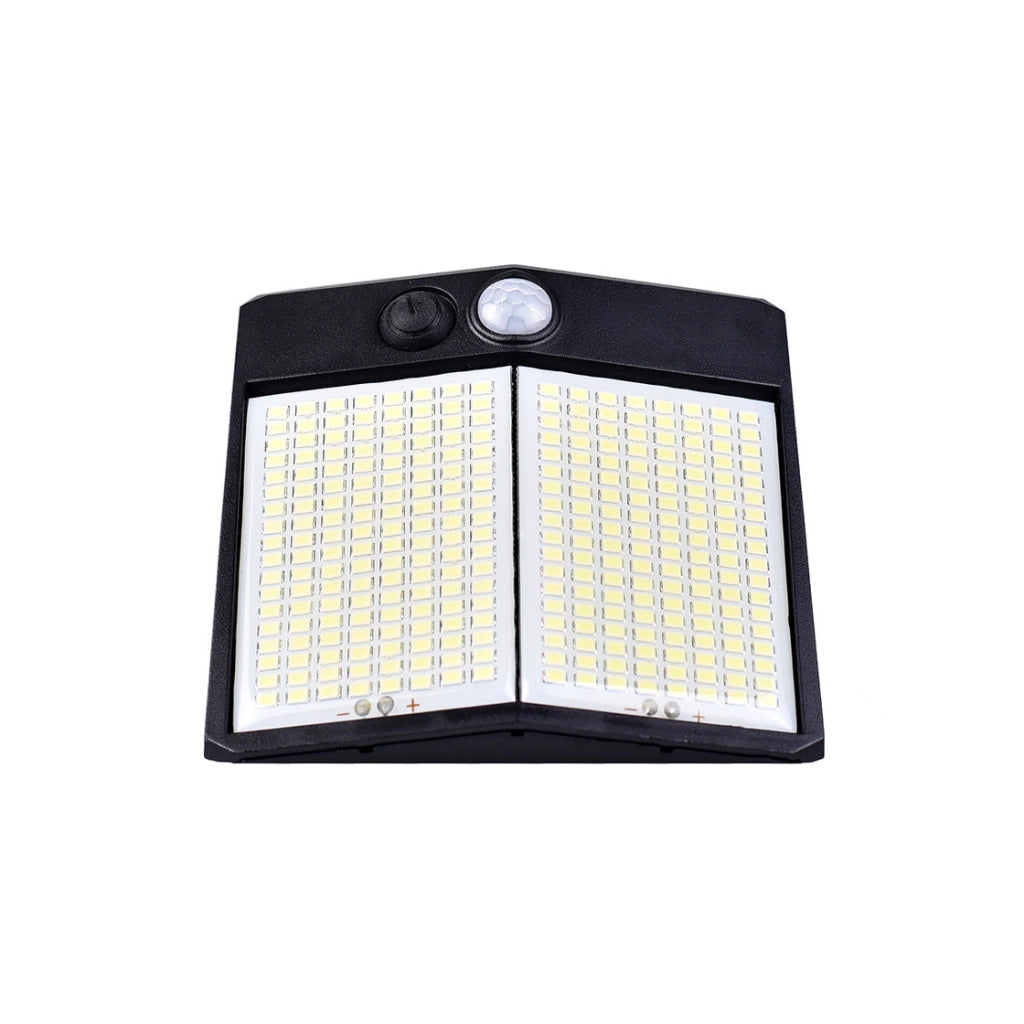 Faretto LED Solare da Esterno con Sensore di Movimento, 288 LED, Luce Fredda 6500K, IP65 Impermeabile, con Pannello Solare Separato e Cavo da 5m, Ricarica Solare Automatica