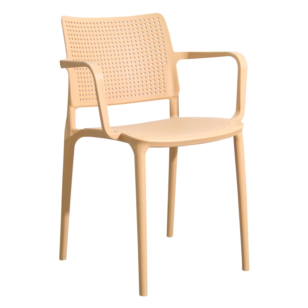 Oviala - Set di 4 sedie da giardino in plastica giallo chiaro