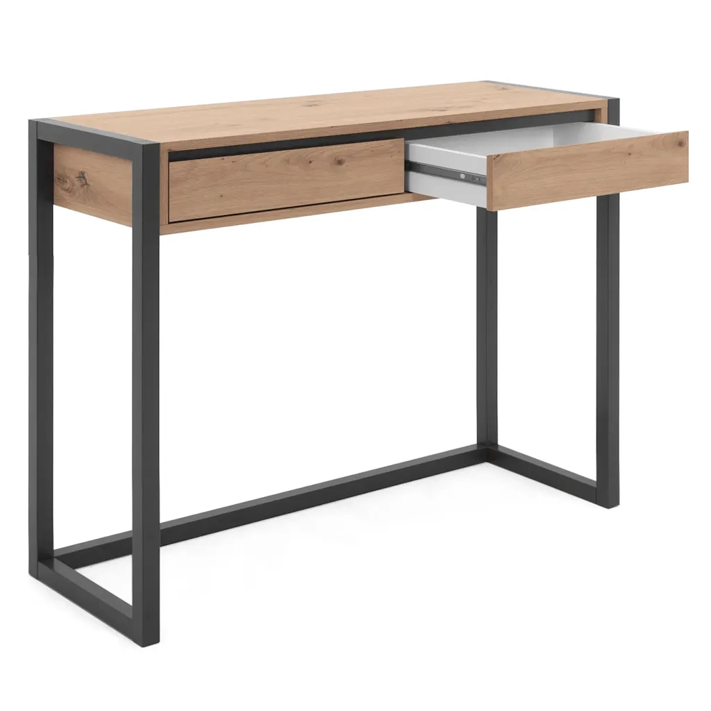 Finori Tavolo Consolle Denver 44 Rovere Artigianale e Grigio Antracite 441179