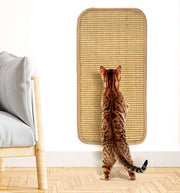 Mat per gatto in sisal naturale, mat per gatto per protezione dei tappeti e dei divani, mat per gatto con nastro adesivo e fissaggio a doppia aderenza, 50 x 25 cm