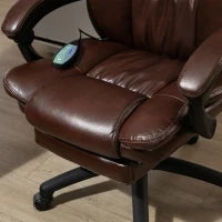 Sedia da Ufficio Massaggiante e Girevole con Funzione Reclinabile, 68,5x68,5x119-127 cm, Marrone