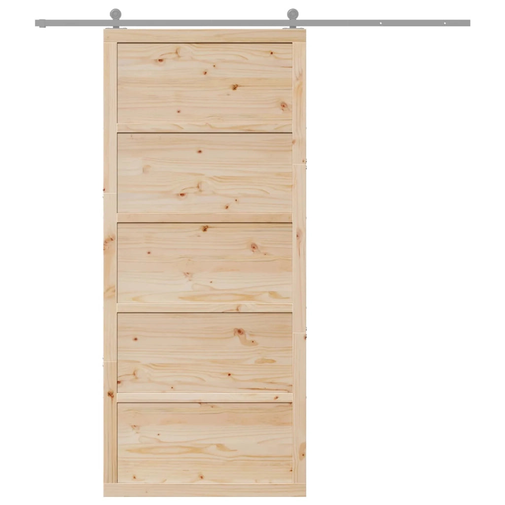Porta del fienile Naturale 80 x 2,5 x 208 cm