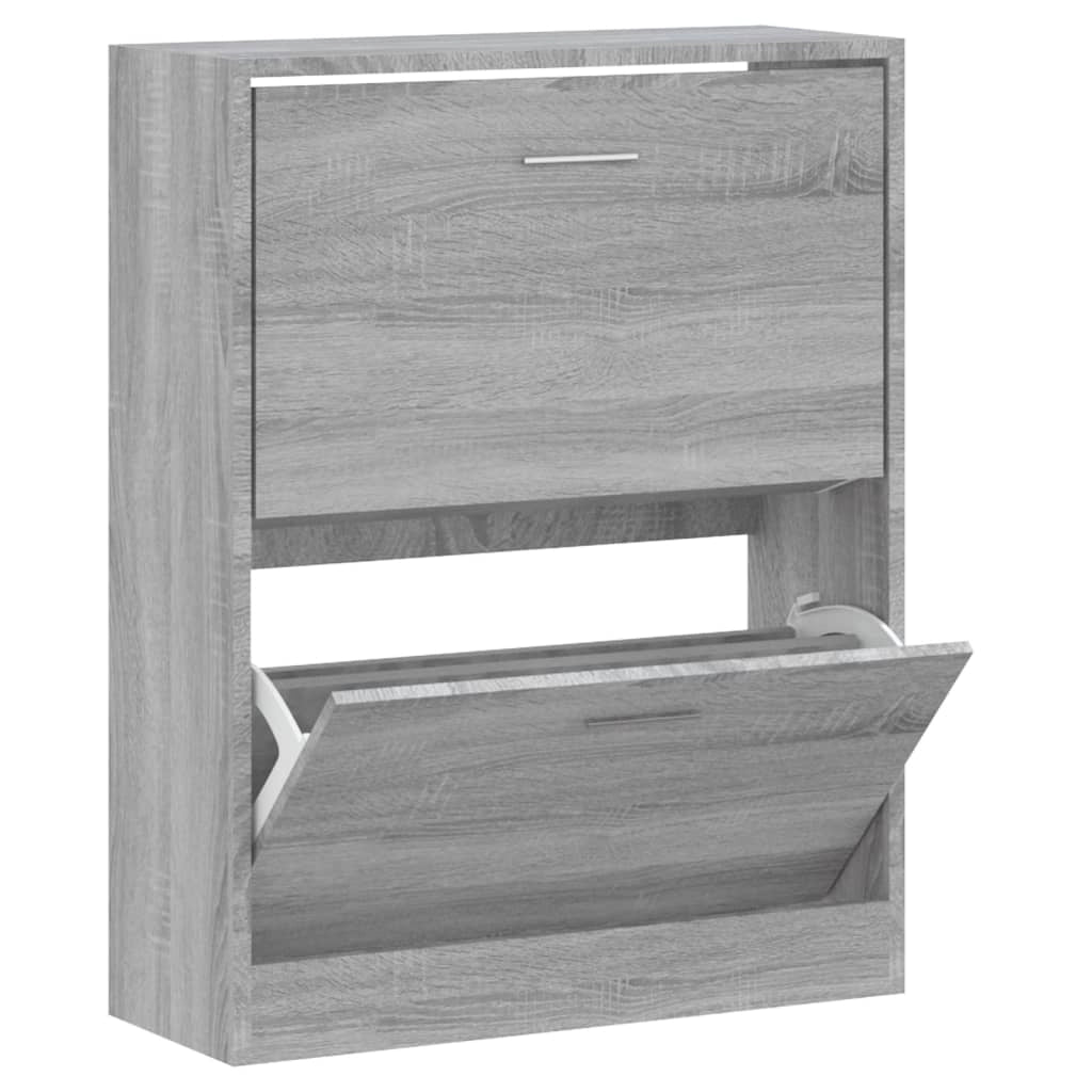 Scarpiera mobile contenitore per scarpe mobile per ingresso/corridoio/soggiorno design Sonoma 63 x 24 x 81 cm legno ingegnerizzato grigio 02_0022086