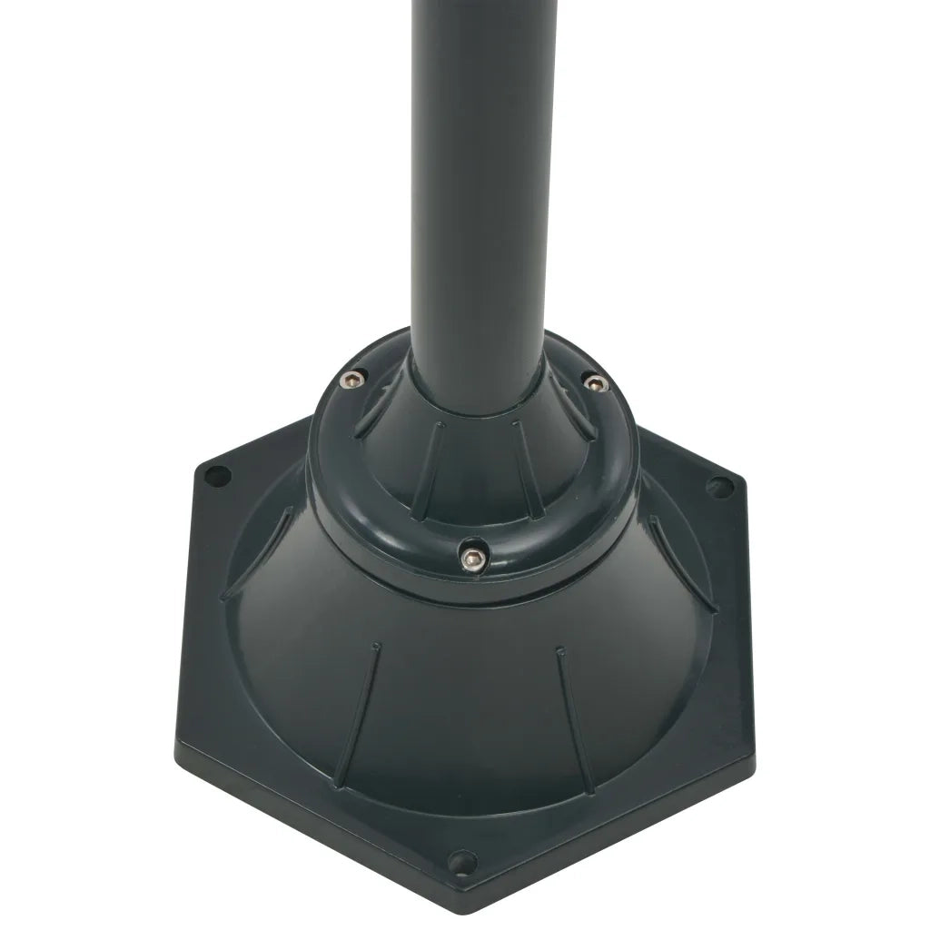 Lampione da Giardino E27 220 cm Alluminio 2 Lampade Verde Scuro 44217