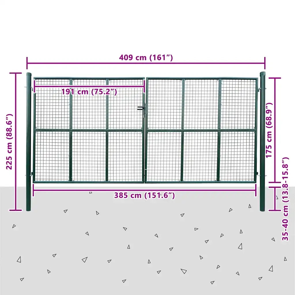 Cancello a Rete per Giardino 415 x 225 cm / 400 x 175 cm  cod mxl 51368