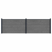 Pannello di Recinzione 2 pcs WPC e Alluminio Grigio 3429439