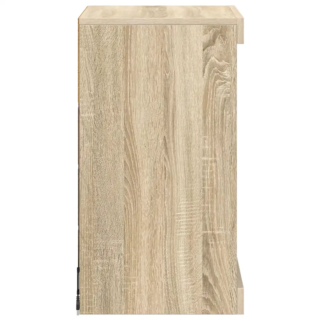 Credenza | Madia | Buffet da pranzo | Armadio da pranzo con Luci LED Rovere Sonoma 41x37x67 cm