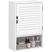 Armadietto da bagno con ante a listelli, ripiano regolabile e vano aperto ¨C Minimal ¨C bianco 40x20x60 cm