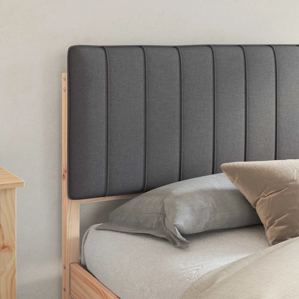 Letto con Testiera Rivestita Grigio scuro 180 x 200 cm 878030