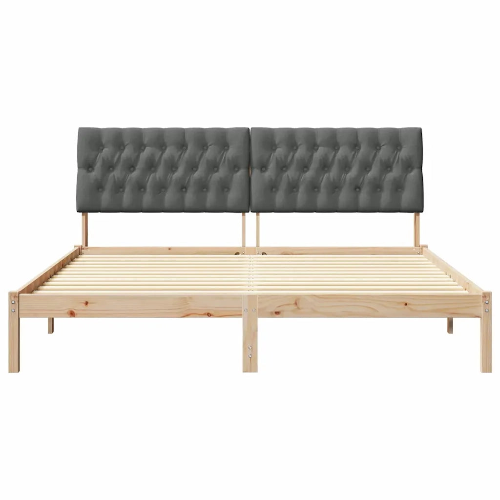 Letto con Testiera Rivestita con testiera Marrone 180 x 200 cm 3394384