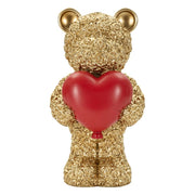 Scultura orsetto decorativo con cuore rosso