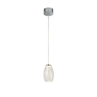 Lampadario Contemporaneo Ciclon Metallo Cromo Vetro Trasparente Led 6W 3000K