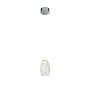 Lampadario Contemporaneo Ciclon Metallo Cromo Vetro Trasparente Led 6W 3000K
