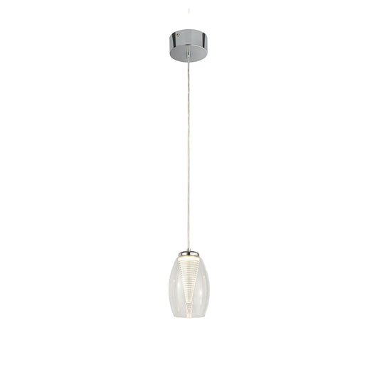 Lampadario Contemporaneo Ciclon Metallo Cromo Vetro Trasparente Led 6W 3000K