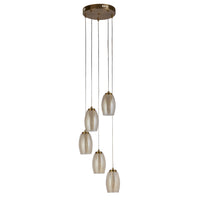 Lampadario Contemporaneo Ciclon Acciaio Bronzo Vetro Led 5,4W 3000K