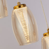 Lampadario Contemporaneo Ciclon Acciaio Bronzo Vetro Led 5,4W 3000K