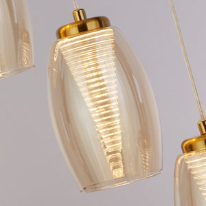 Lampadario Contemporaneo Ciclon Acciaio Bronzo Vetro Led 5,4W 3000K