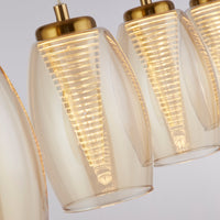 Lampadario Contemporaneo Ciclon Acciaio Bronzo Vetro Led 5,5W 3000K