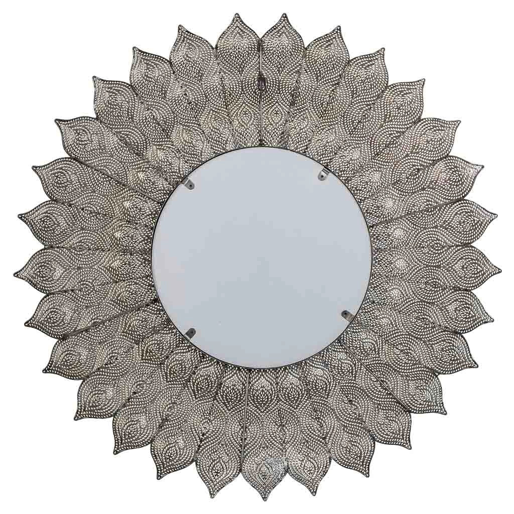 Specchio da parete in metallo dorato 90x4x90h